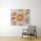 Abstracte moderne perzik pastel bloem fractal kuns wandkleed (In Situ (horizontaal))