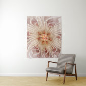 Abstracte moderne perzik pastel bloem fractal kuns wandkleed (In situ)