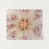 Abstracte moderne perzik pastel bloem fractal kuns wandkleed (Voorkant (horizontaal))