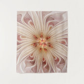 Abstracte moderne perzik pastel bloem fractal kuns wandkleed (Voorkant)