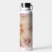 Abstracte moderne perzik pastel bloem fractal kuns waterfles (Achterkant)