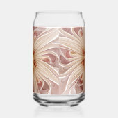 Abstracte moderne perzik pastel bloem fractale kun blikvorm glas (Rechts)