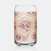 Abstracte moderne perzik pastel bloem fractale kun blikvorm glas (Links)