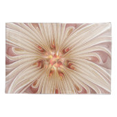 Abstracte moderne perzik pastel bloem fractale kun kussensloop (Achterkant)