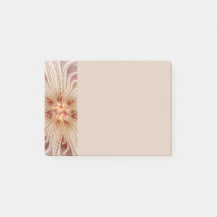 Abstracte moderne perzik pastel bloem fractale kun post-it® notes
