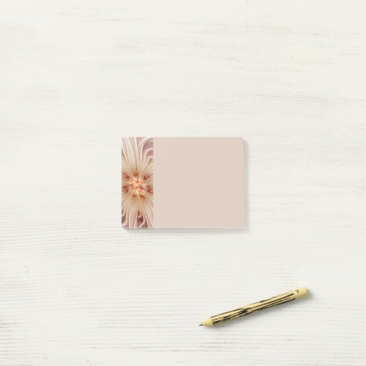 Abstracte moderne perzik pastel bloem fractale kun post-it® notes (Op bureau)