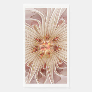 Abstracte moderne perzik pastel bloem fractale kun servet