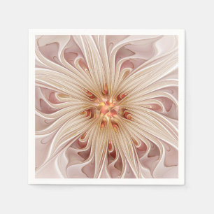 Abstracte moderne perzik pastel bloem fractale kun servet