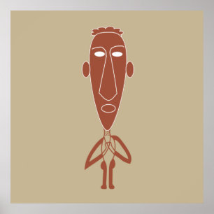 abstracte moderne portretkunst poster