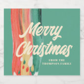 Abstracte moderne prettige kerstnaam bier etiket (Enkel label)