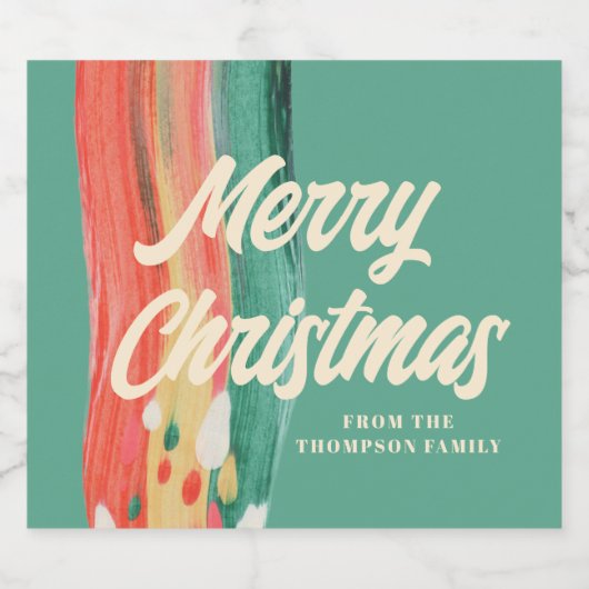 Abstracte moderne prettige kerstnaam bier etiket (Enkel label)