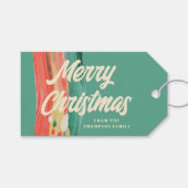 Abstracte moderne prettige kerstnaam cadeaulabel (Voorkant (Horizontaal))