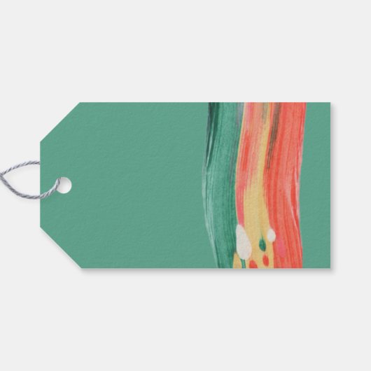 Abstracte moderne prettige kerstnaam cadeaulabel (Achterkant Horizontaal)