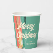 Abstracte moderne prettige kerstnaam papieren bekers (Achterkant)