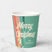 Abstracte moderne prettige kerstnaam papieren bekers (Voorkant)