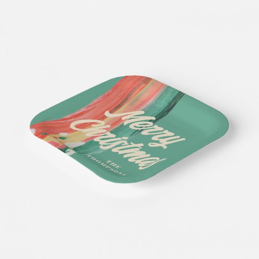 Abstracte moderne prettige kerstnaam papieren bordje (Gebogen)