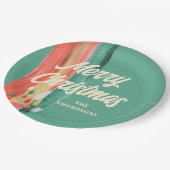 Abstracte moderne prettige kerstnaam papieren bordje (Gekanteld)