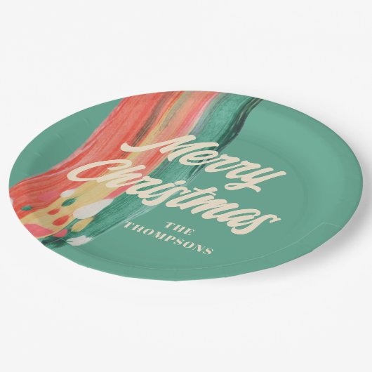 Abstracte moderne prettige kerstnaam papieren bordje (Gekanteld)