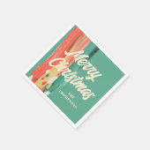 Abstracte moderne prettige kerstnaam servet (Hoek)