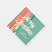 Abstracte moderne prettige kerstnaam servet (Hoek)