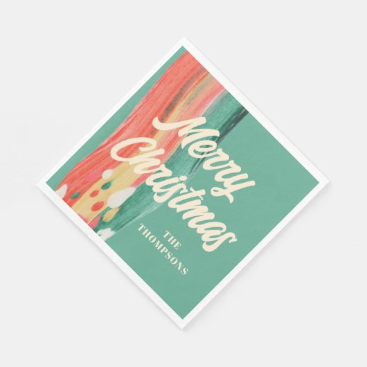 Abstracte moderne prettige kerstnaam servet (Hoek)