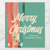 Abstracte moderne prettige kerstnaam wijn etiket (Enkel label)