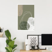 Abstracte moderne print organische afgeronde vorme (Thuiskantoor)
