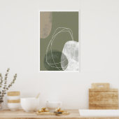 Abstracte moderne print organische afgeronde vorme (Keuken)