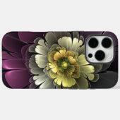 Abstracte moderne purper khaki grijs fractale bloe Case-Mate iPhone case (Achterkant (horizontaal))