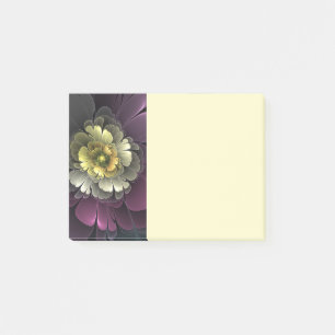 Abstracte moderne purper khaki grijs fractale bloe post-it® notes