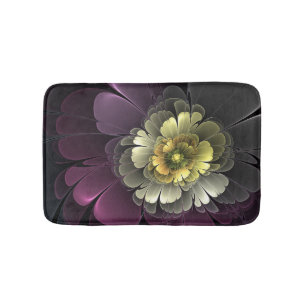 Abstracte moderne purper khaki grijze fractal bloe badmat