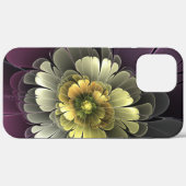 Abstracte moderne purper khaki grijze fractal bloe Case-Mate iPhone case (Achterkant (horizontaal))