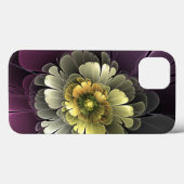Abstracte moderne purper khaki grijze fractal bloe Case-Mate iPhone case (Achterkant (horizontaal))