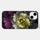 Abstracte moderne purper khaki grijze fractal bloe Case-Mate iPhone case (Achterkant (horizontaal))