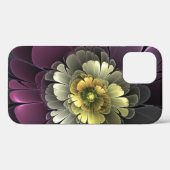 Abstracte moderne purper khaki grijze fractal bloe Case-Mate iPhone case (Achterkant (horizontaal))