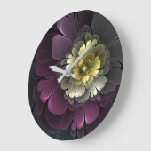 Abstracte moderne purper khaki grijze fractal bloe grote klok (Hoek)