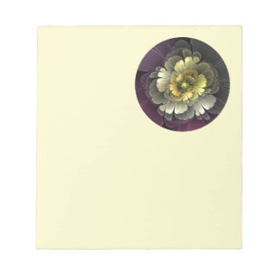 Abstracte moderne purper khaki grijze fractal bloe notitieblok