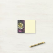 Abstracte moderne purper khaki grijze fractal bloe post-it® notes (Op bureau)