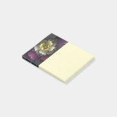 Abstracte moderne purper khaki grijze fractal bloe post-it® notes (Schuin)
