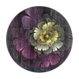 Abstracte moderne purper khaki grijze fractal bloe snijplank