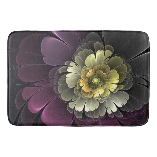 Abstracte moderne purper khaki grijze fractale blo badmat (Voorkant)