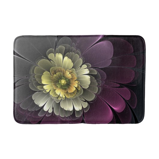 Abstracte moderne purper khaki grijze fractale blo badmat (Voorkant)