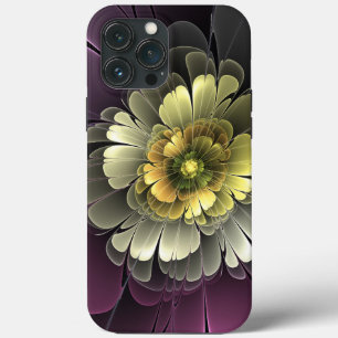 Abstracte moderne purper khaki grijze fractale blo Case-Mate iPhone case