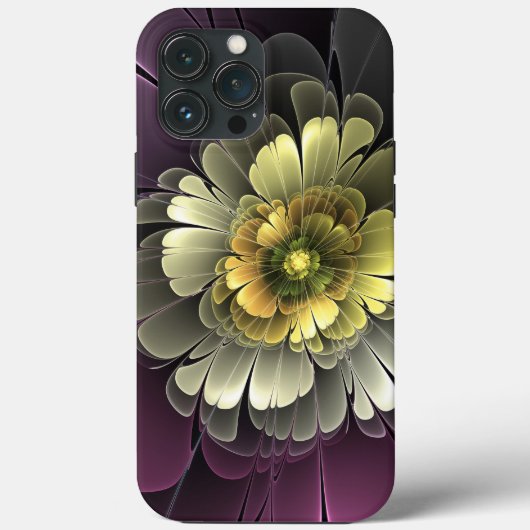 Abstracte moderne purper khaki grijze fractale blo Case-Mate iPhone case (Achterkant)