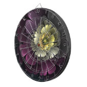 Abstracte moderne purper khaki-grijze fractale blo dartbord (Voorkant Rechts)