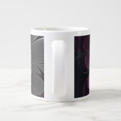 Abstracte moderne purper khaki grijze fractale blo grote koffiekop (Achterkant)