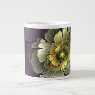 Abstracte moderne purper khaki grijze fractale blo grote koffiekop