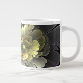 Abstracte moderne purper khaki grijze fractale blo grote koffiekop (Rechts)