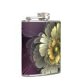 Abstracte moderne purper khaki grijze fractale blo heupfles (Rechts)