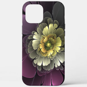 Abstracte moderne purper khaki grijze fractale blo iPhone 12 pro max hoesje